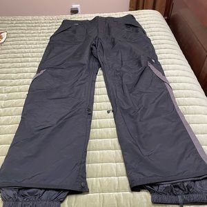 Dark gray Columbia ski pants.